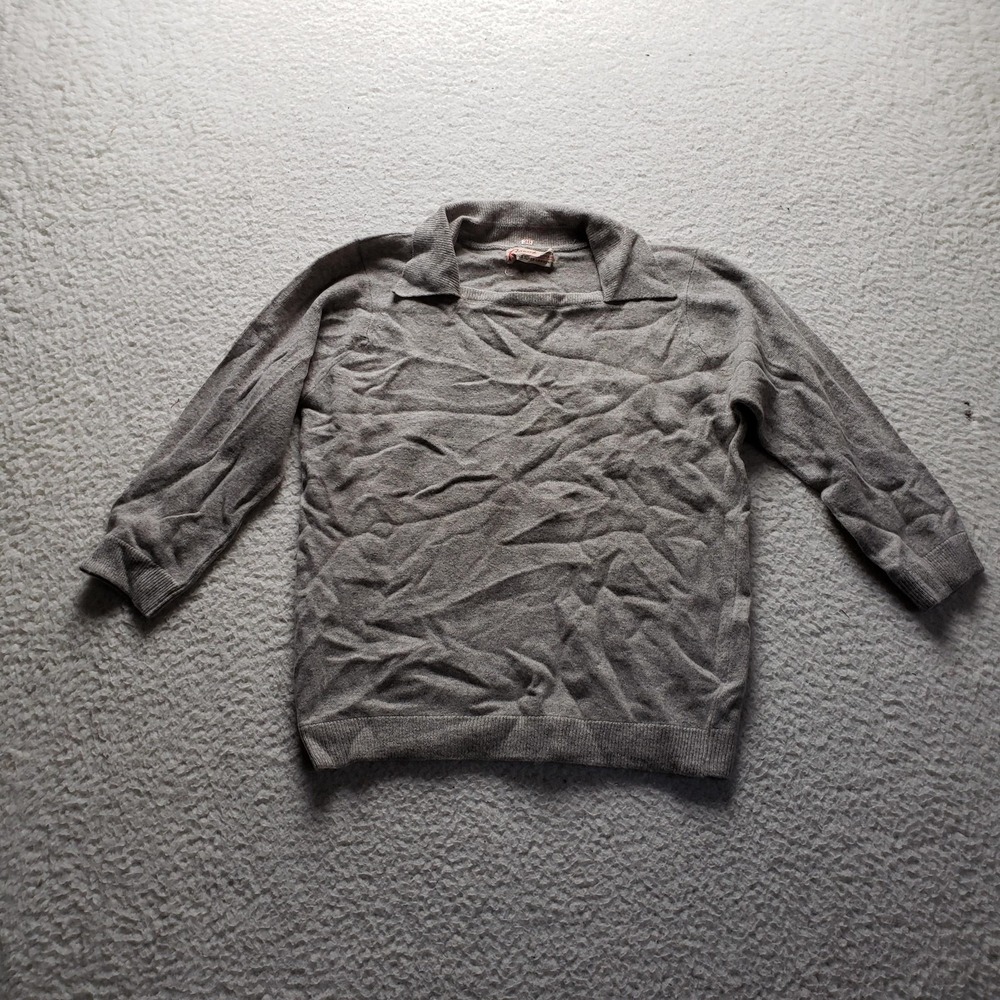 Renwick Sweater Mens Small Gray Lambswool Collared Knit Pullover Made Scotland